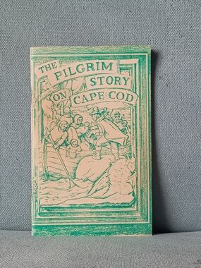 The Pilgrim Story on Cape Cod - Green Decorative Book Art Print